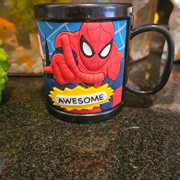 Universal Studios Large 3-D Marvel Spiderman Mug Cup Coffee 3 3/4"/Vintage Sesam - Picture 3 of 9